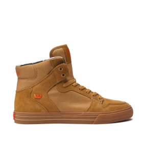 Supra Mens VAIDER High Top Shoes Tan/Lt Gum | US-84800